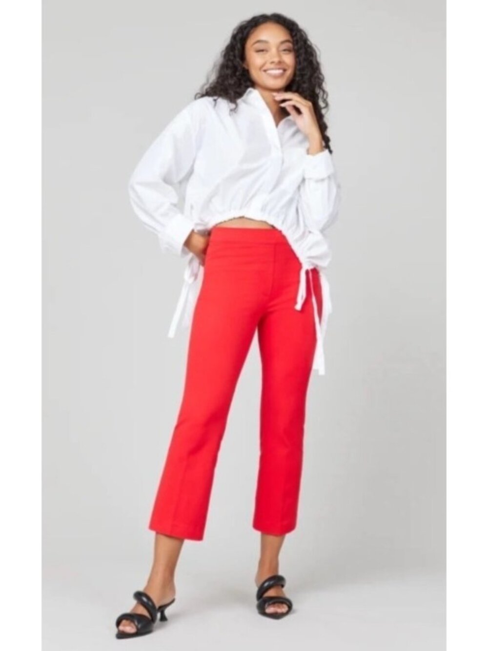NEW Spanx On-the-Go Kick Flare Pants True Red Pull-On Shapewear XS Mid-Rise